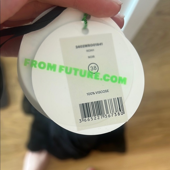 Black Ribbed Ruffled Maxi Slip Dress - Picture 4 of 4